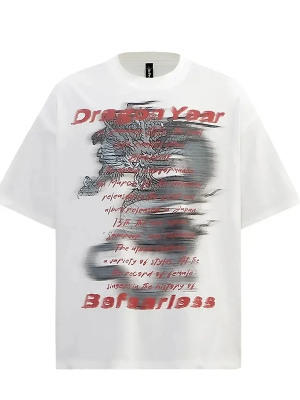 Men's Oversized Dragon Graphic T-Shirt, image 3
