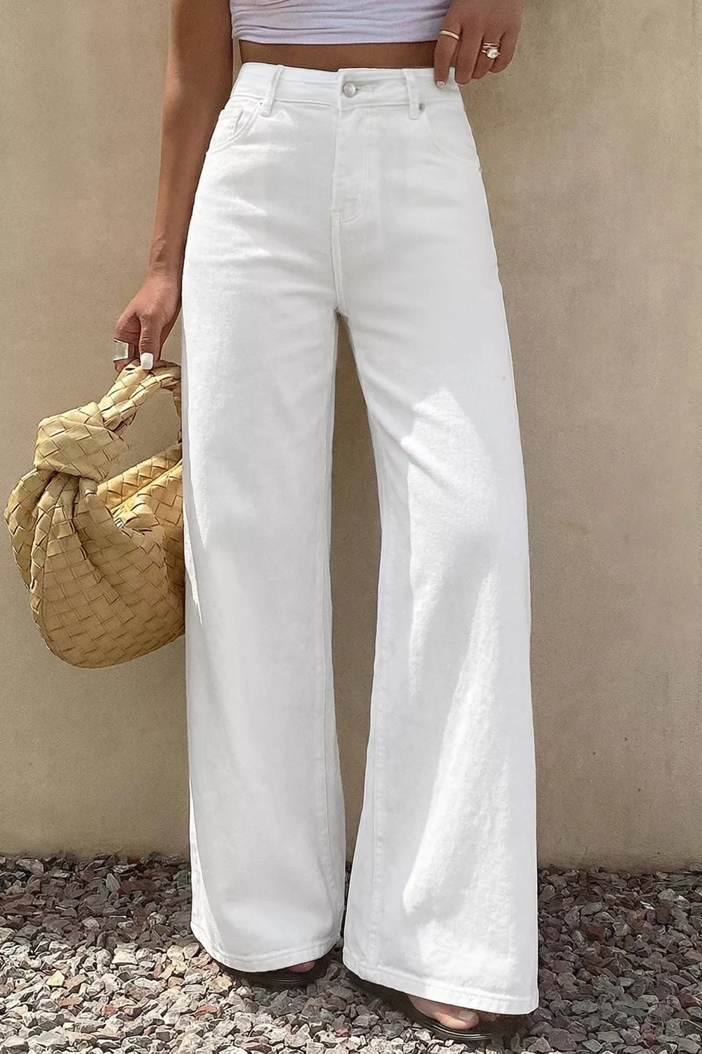 Solid Color Loose Casual Jeans, image 3