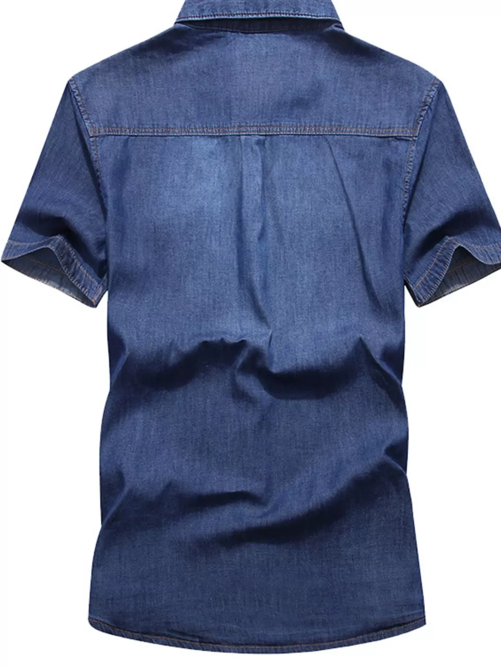 Men's Full Size Casual Short Sleeve Denim Shirt Plus Size, image 2