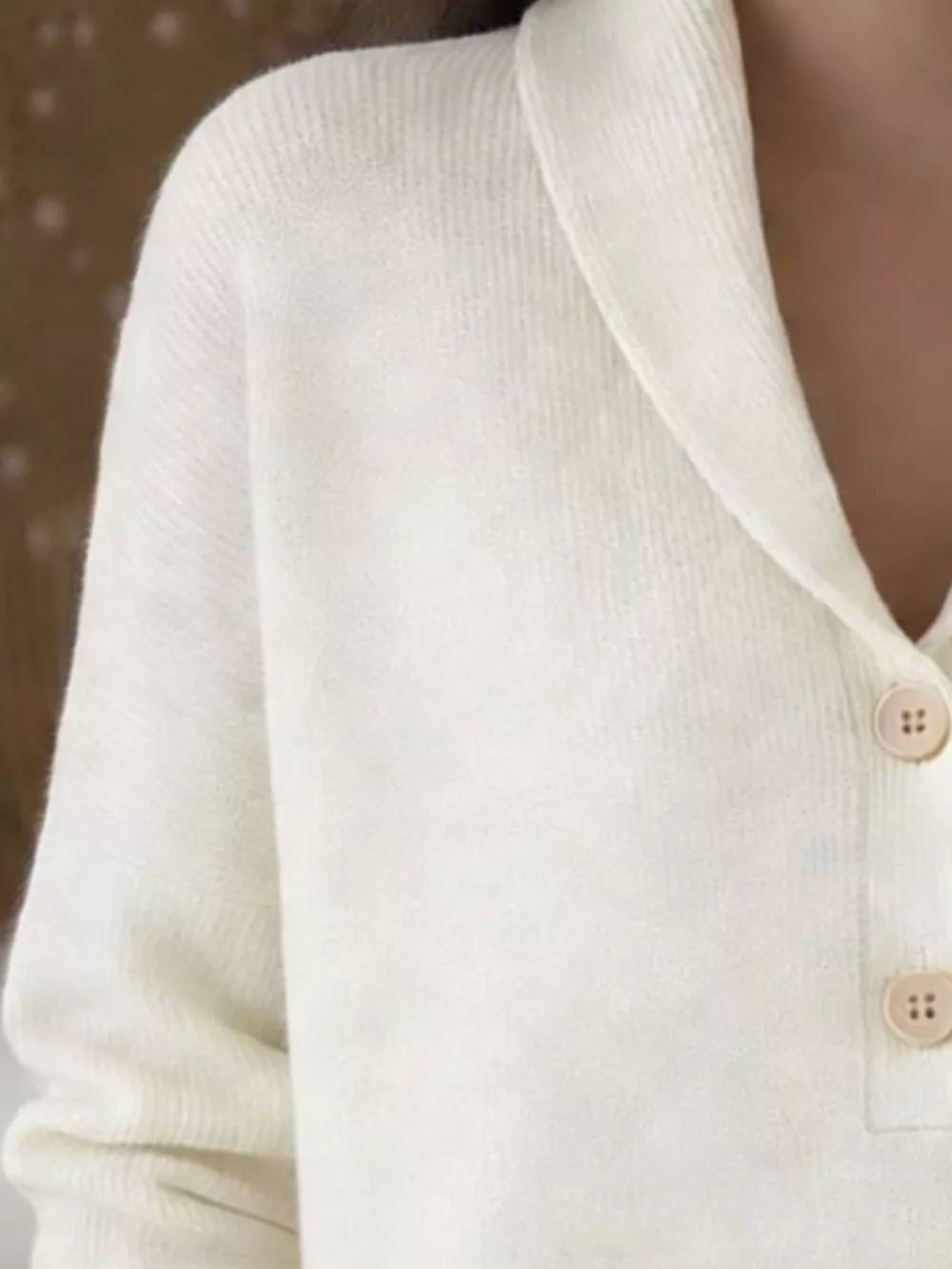 Full Size Button Detail Long Sleeve Sweater Plus Size, image 9