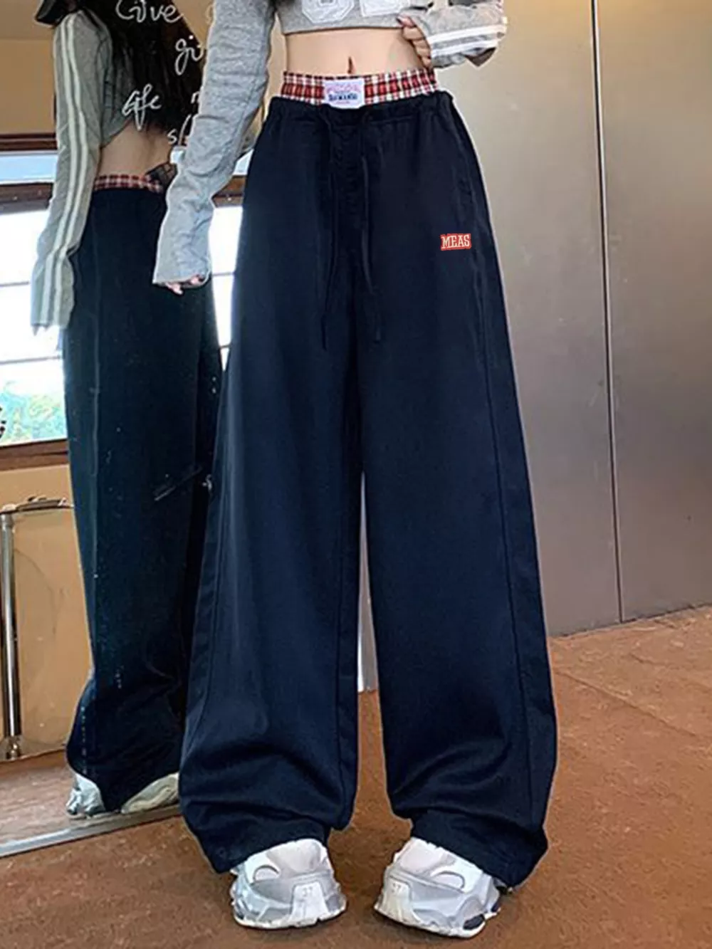 Wide Leg Drawstring Casual Pants, image 3