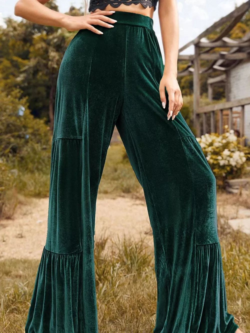 Velvet High Waist Wide Leg Pants, image 11
