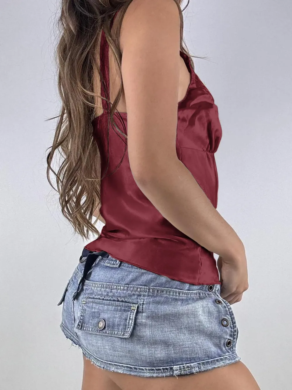 Lace Trim V-Neck Cami Top, image 6