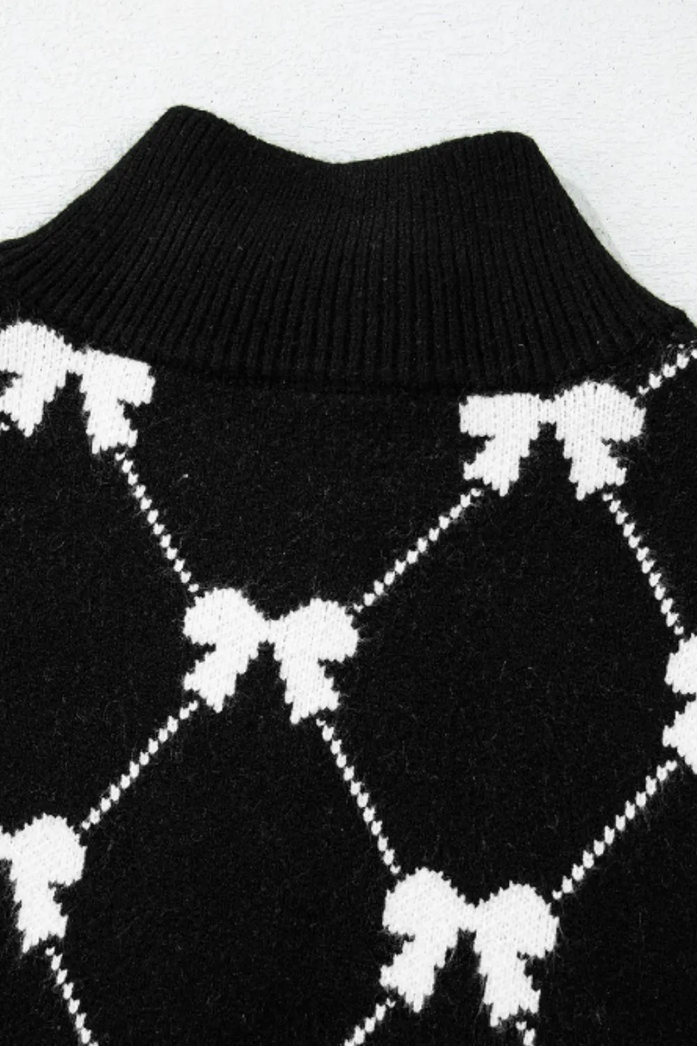 Bow Half Zip Sweater Vest, image 8