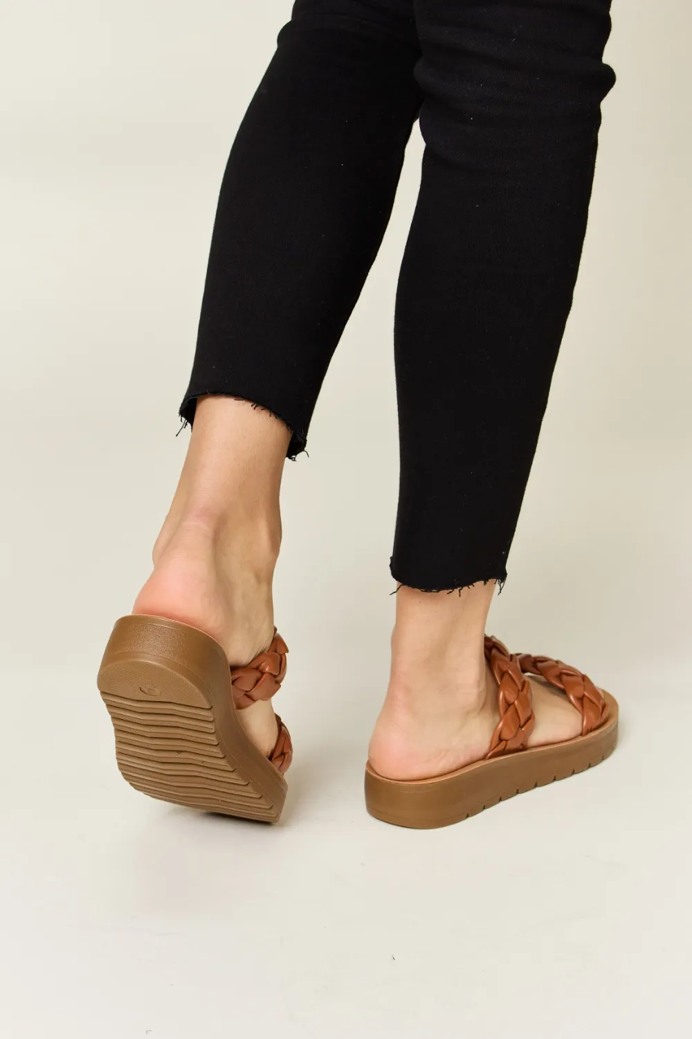 Woven Dual Band Platform Sandals, image 4