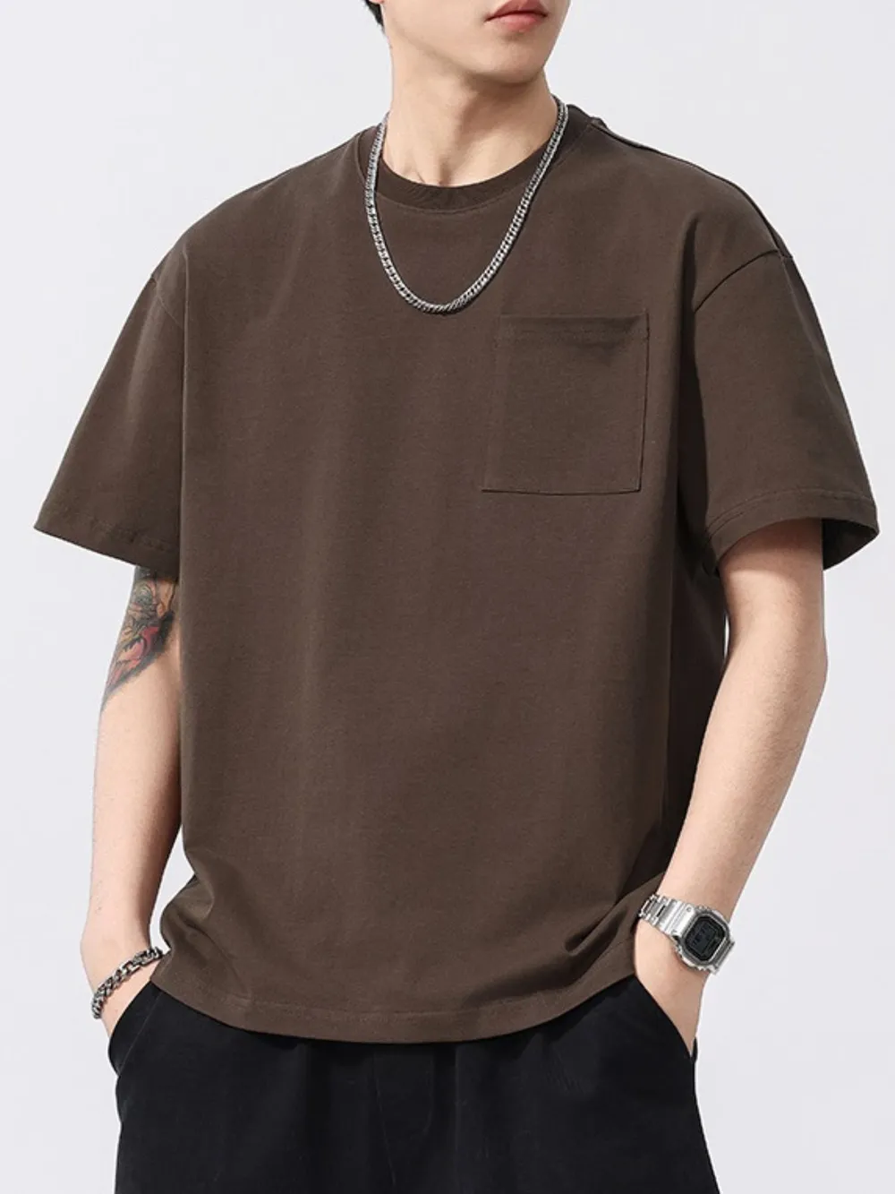Men's Full Size Round Neck Short Sleeve T-Shirt Plus Size, image 5