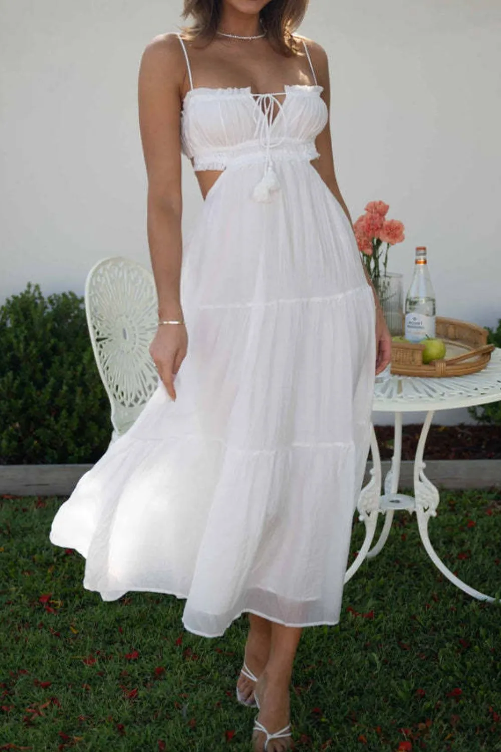 Cutout Square Neck Midi Cami Dress, image 19