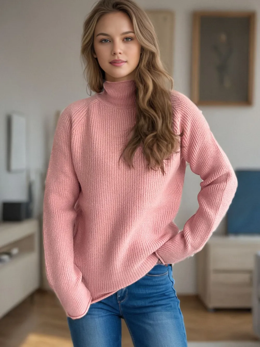 Turtleneck Long Sleeve Sweater, image 10