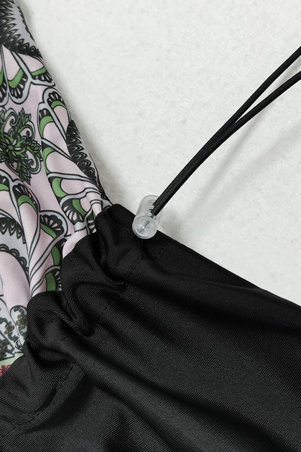 Cap, Drawstring Printed Long Sleeve Dress and Pants Swim Set, image 8