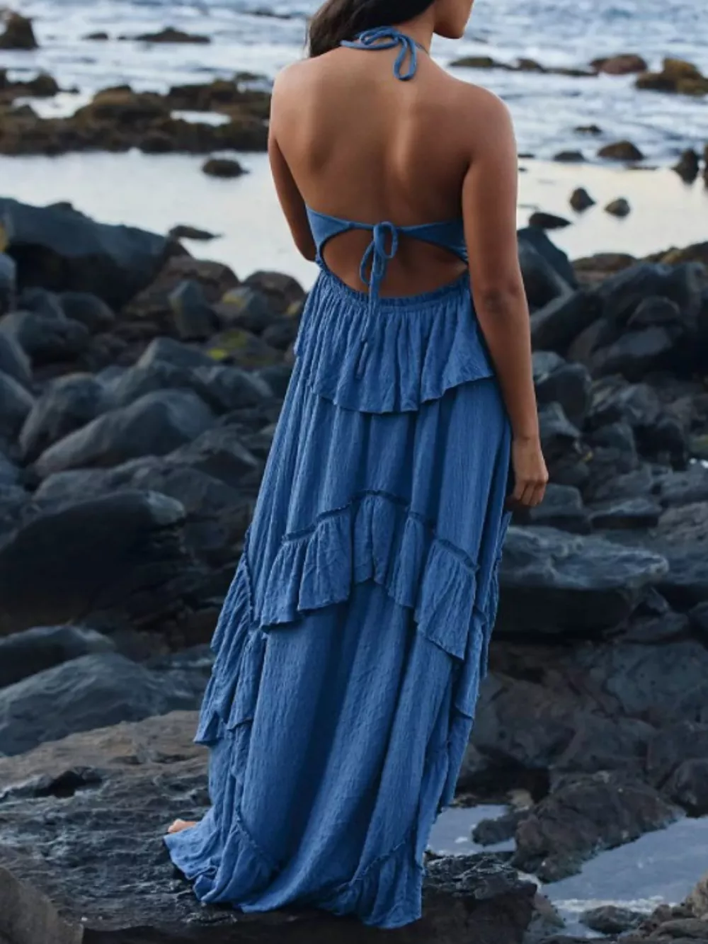 Ruffled Halter Neck Maxi Dress, image 23