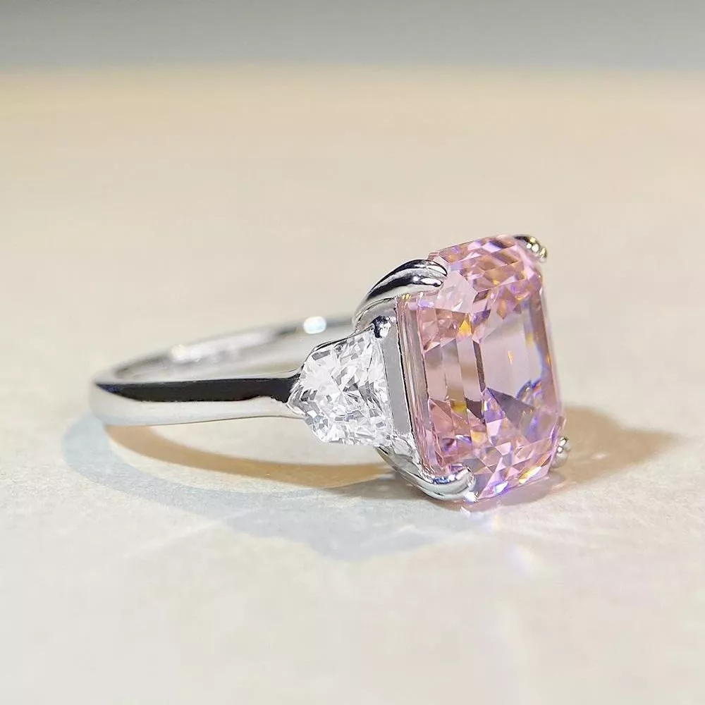 925 Sterling Silver Zircon Geometric Ring, image 5