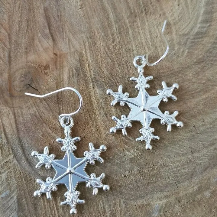 Silver-Plated Snowflakes Earrings, image 3