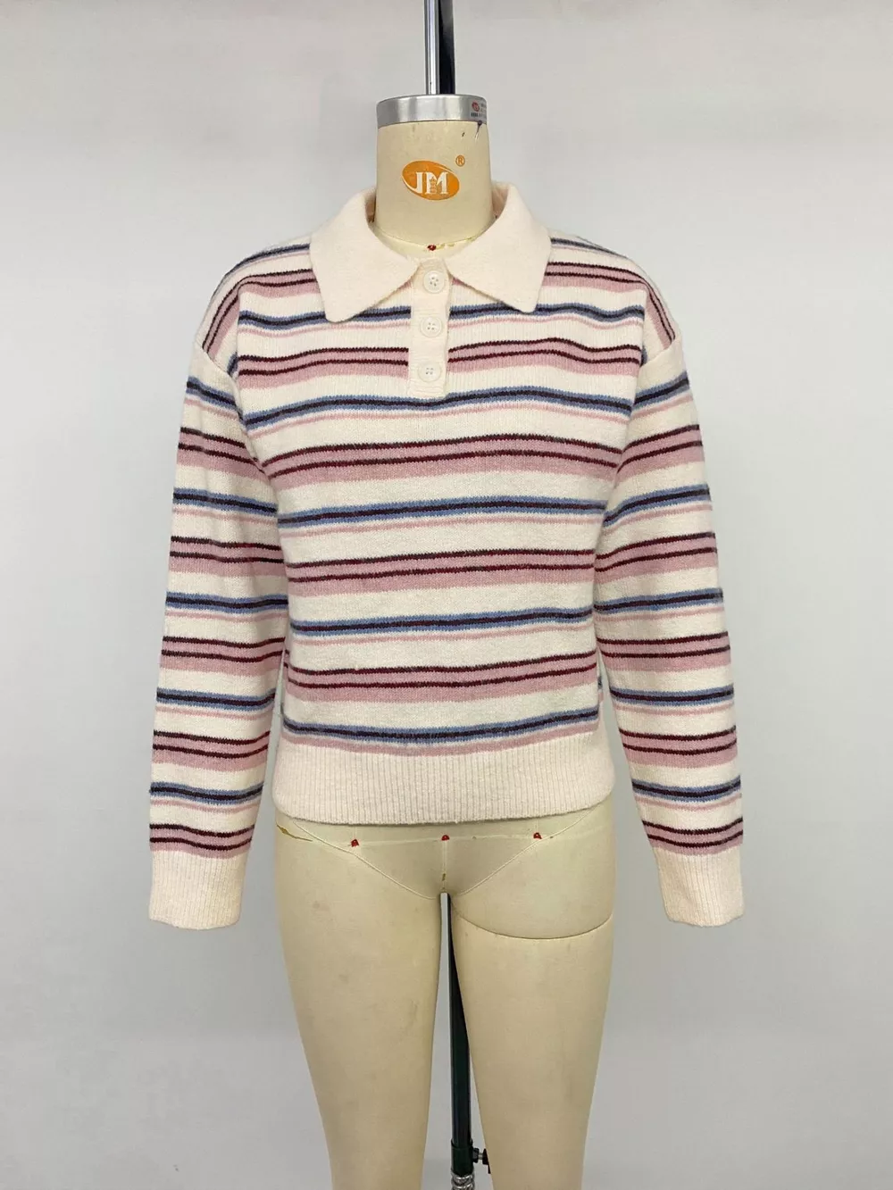 Striped Polo Collar Sweater, image 11