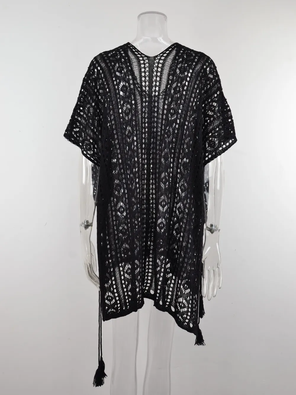 Cutout V-Neck Cover-Up with Tassel, image 25