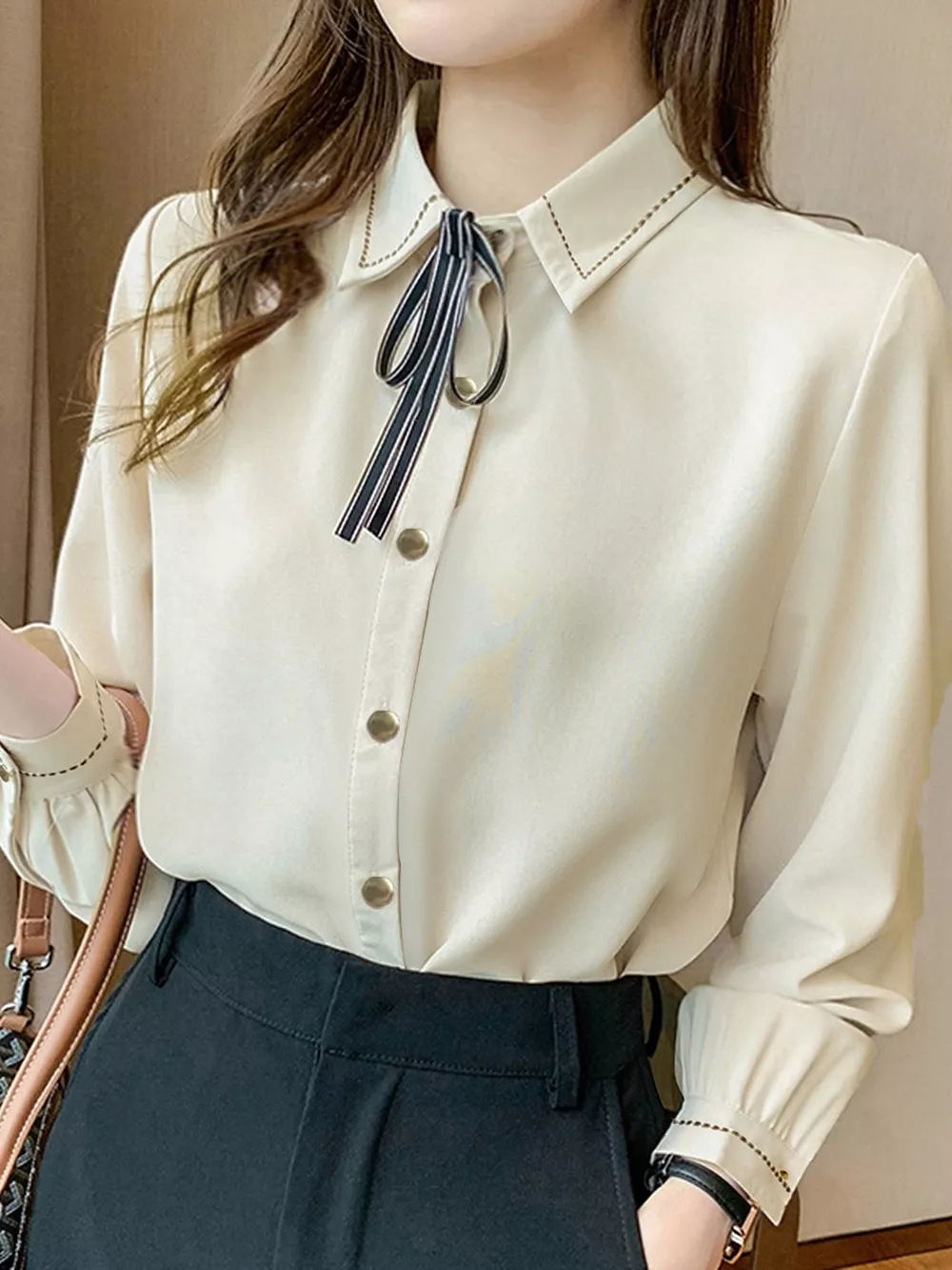 Bow Tie Long-Sleeve Shirt, image 6