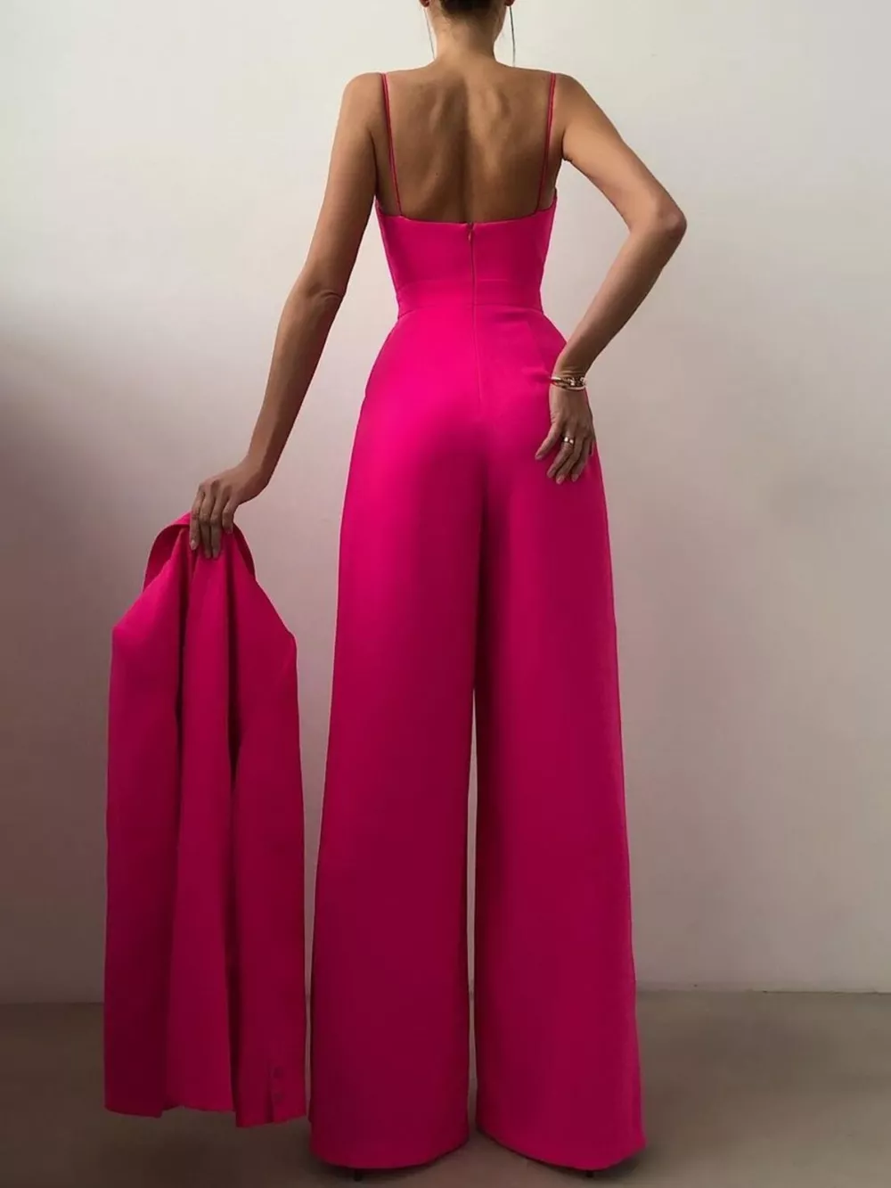 Full Size Spaghetti Strap Wide Leg Jumpsuit Plus Size, image 10