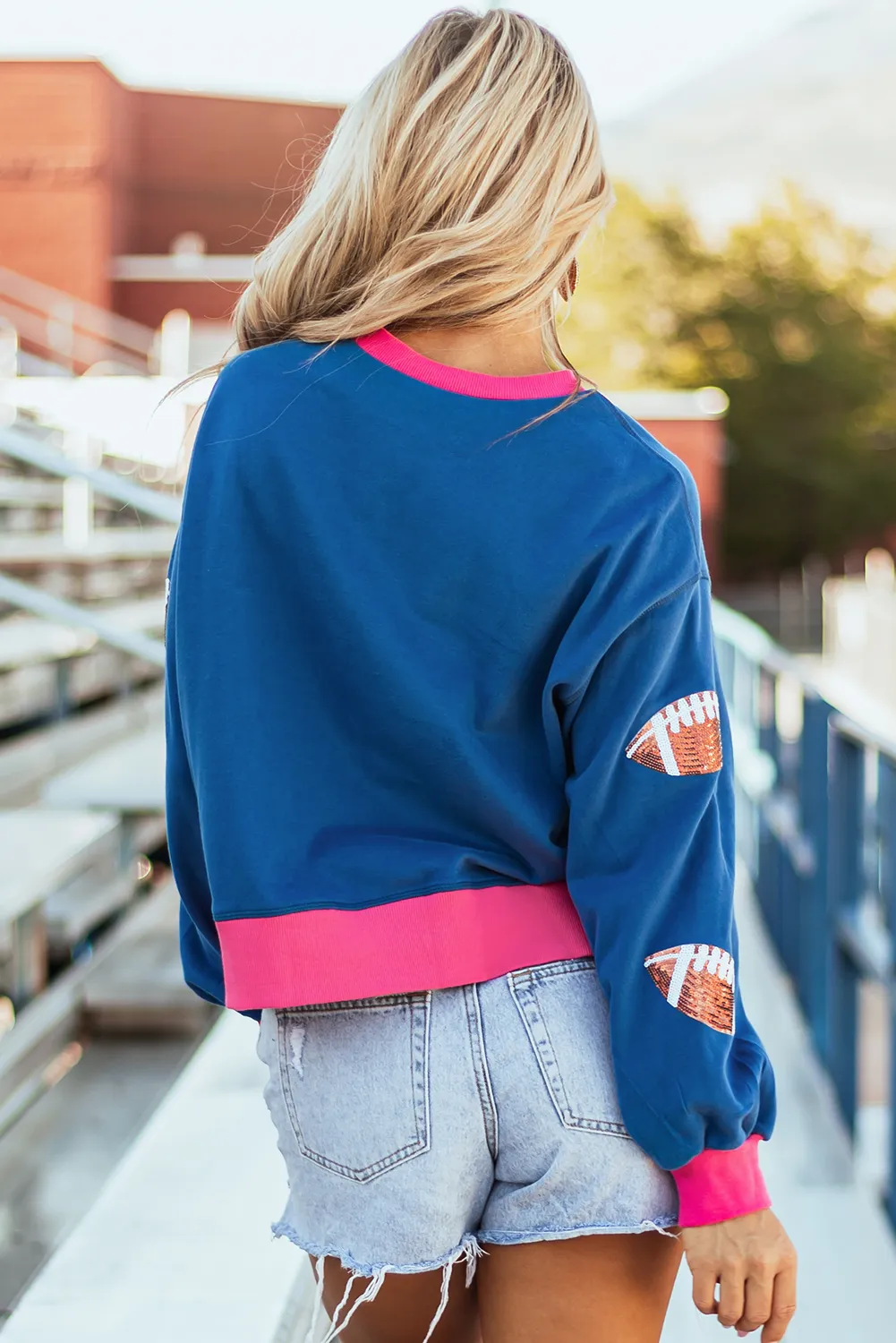 Contrast Football Long Sleeve Sweatshirt, image 5