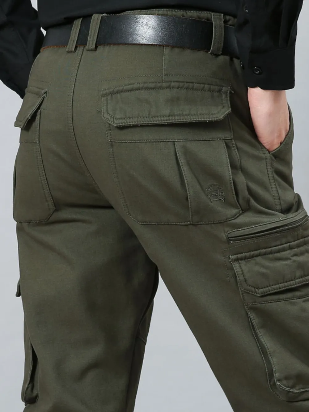 Men's Solid Color Cargo Pants, image 2