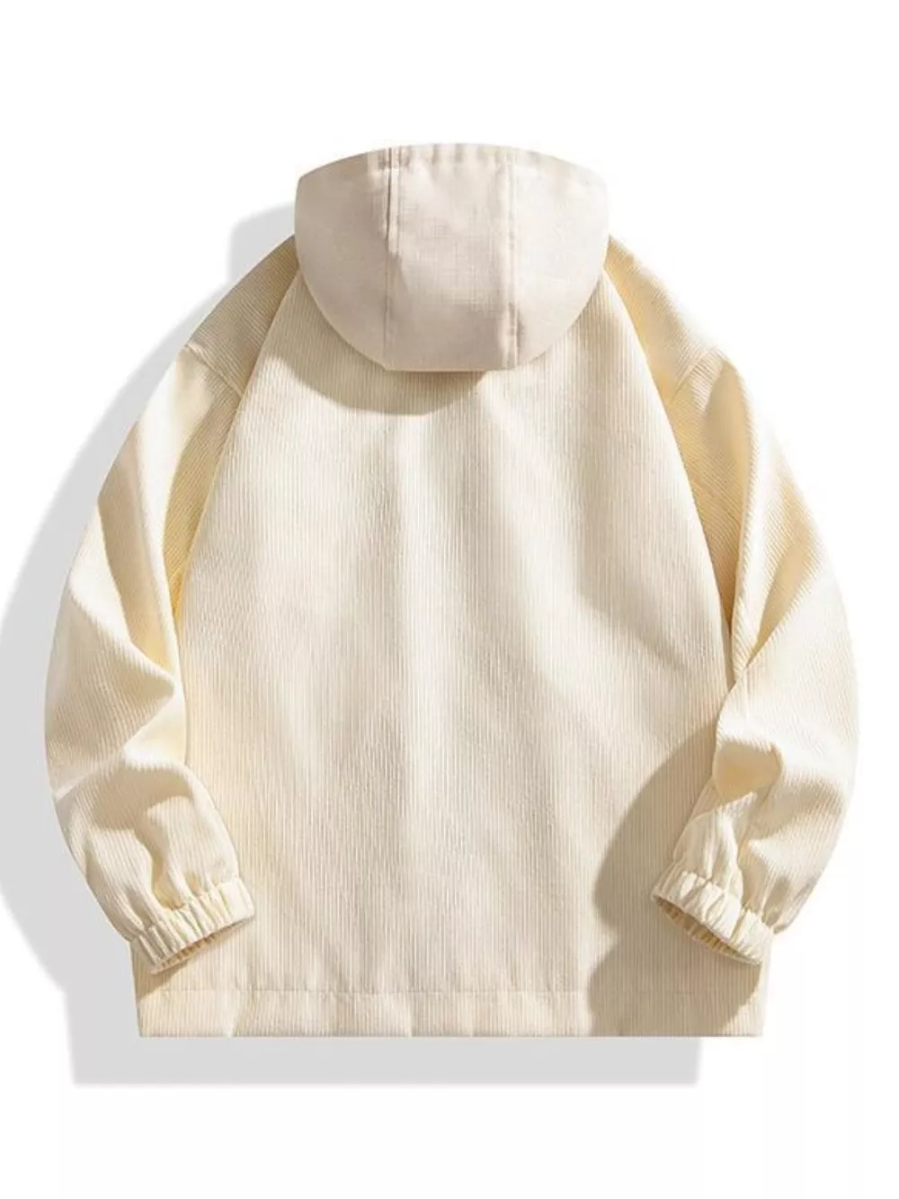 Men's Plus Size Casual Corduroy Snap Down Hooded Jacket, image 3