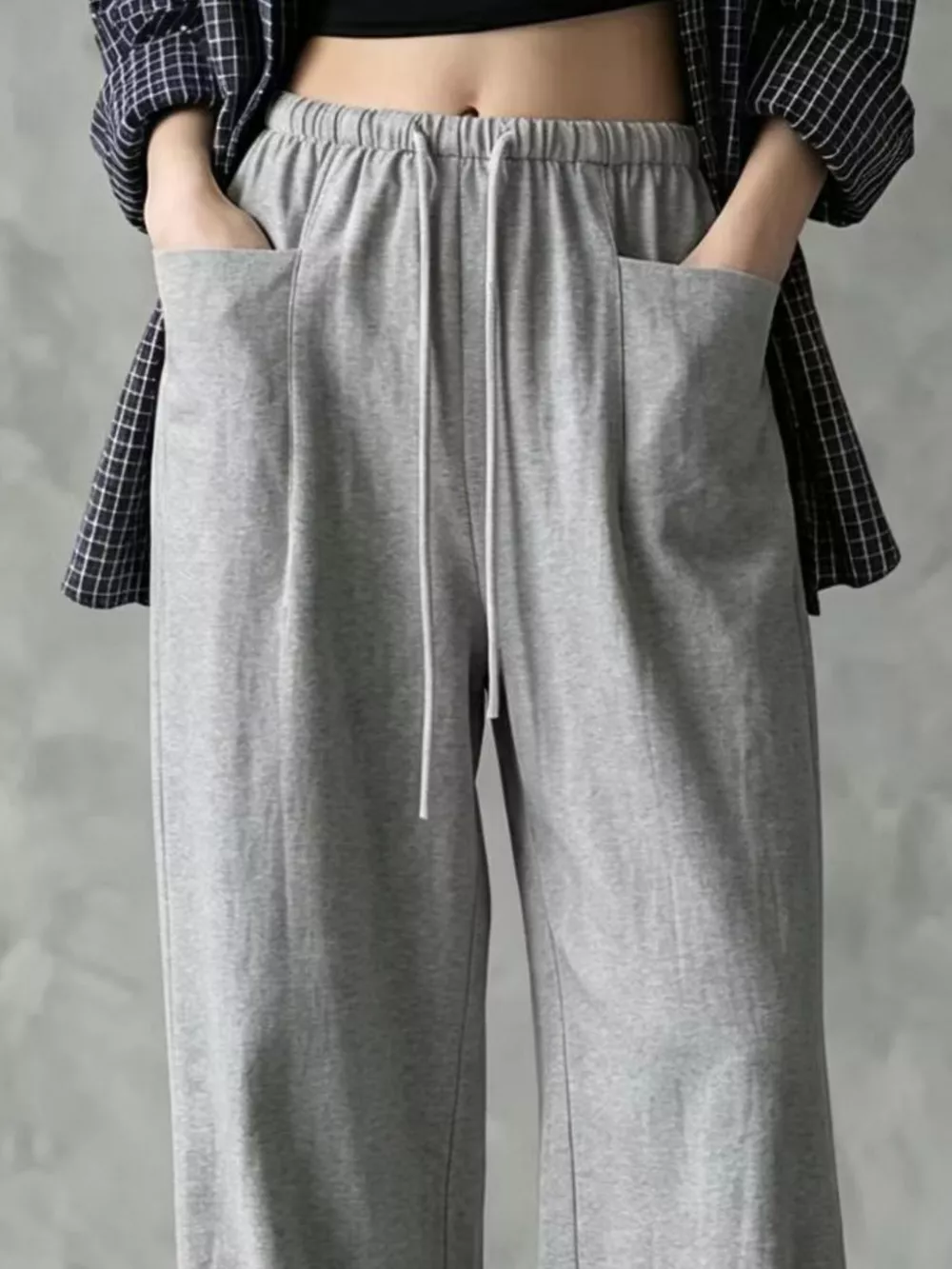 Full Size Drawstring Wide-Leg Casual Pants Plus Size, image 2