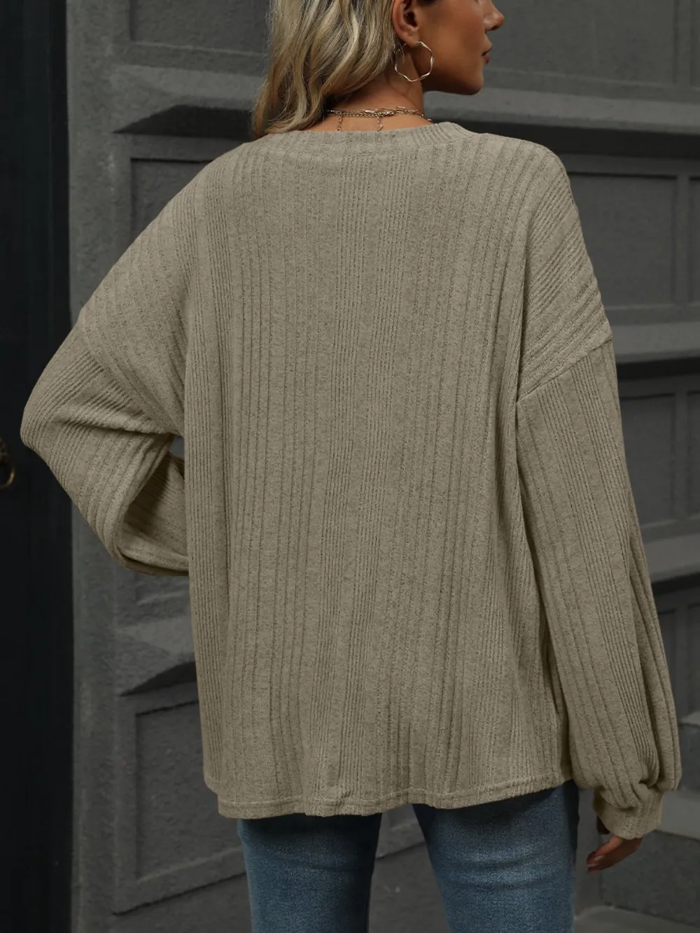 V-Neck Long Sleeve T-Shirt, image 13