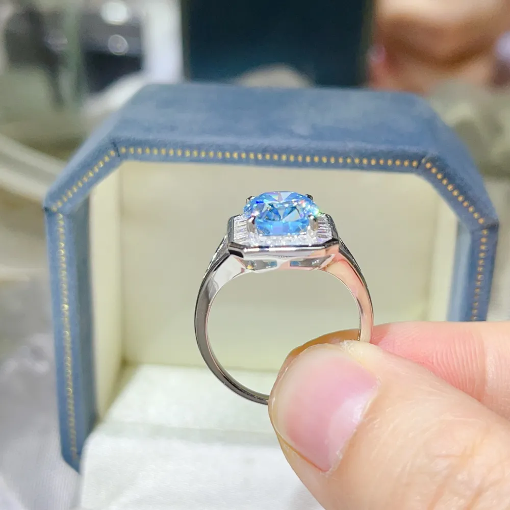 3 Carat Moissanite Square Ring, image 4