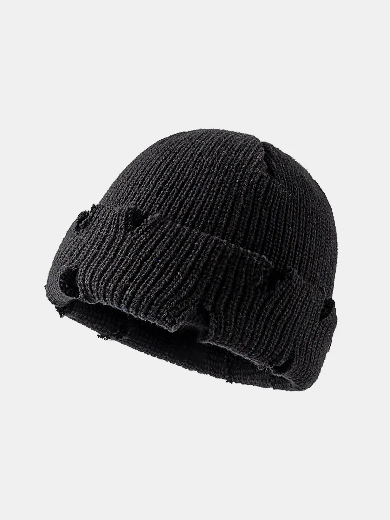 Distressed Cuffed Knit Hat, image 10