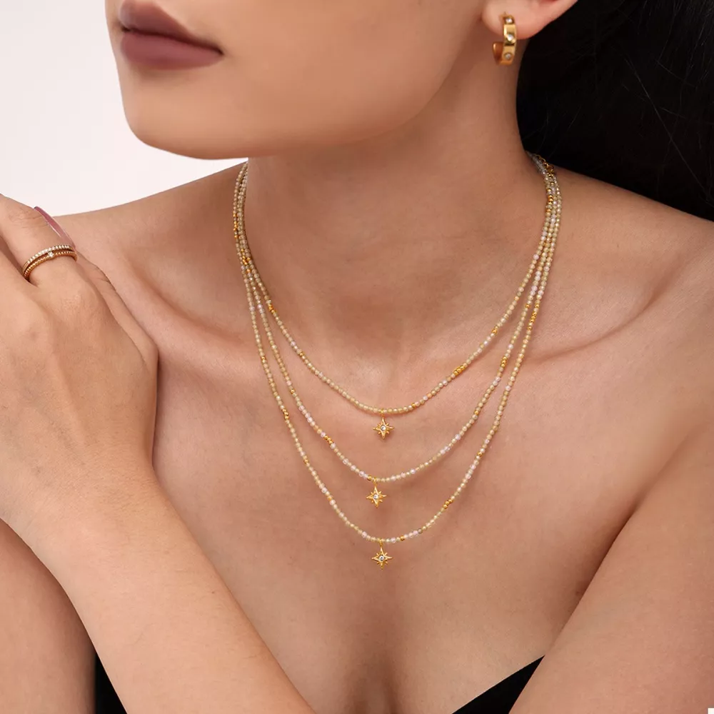 18K Gold-Plated Star Pendant Necklace with Zircon, image 3