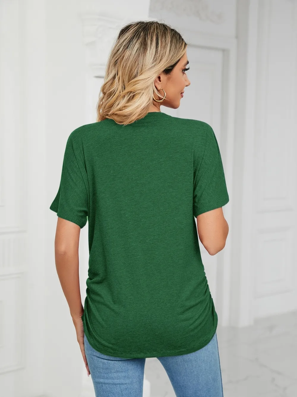 V-Neck Short Sleeve T-Shirt, image 13