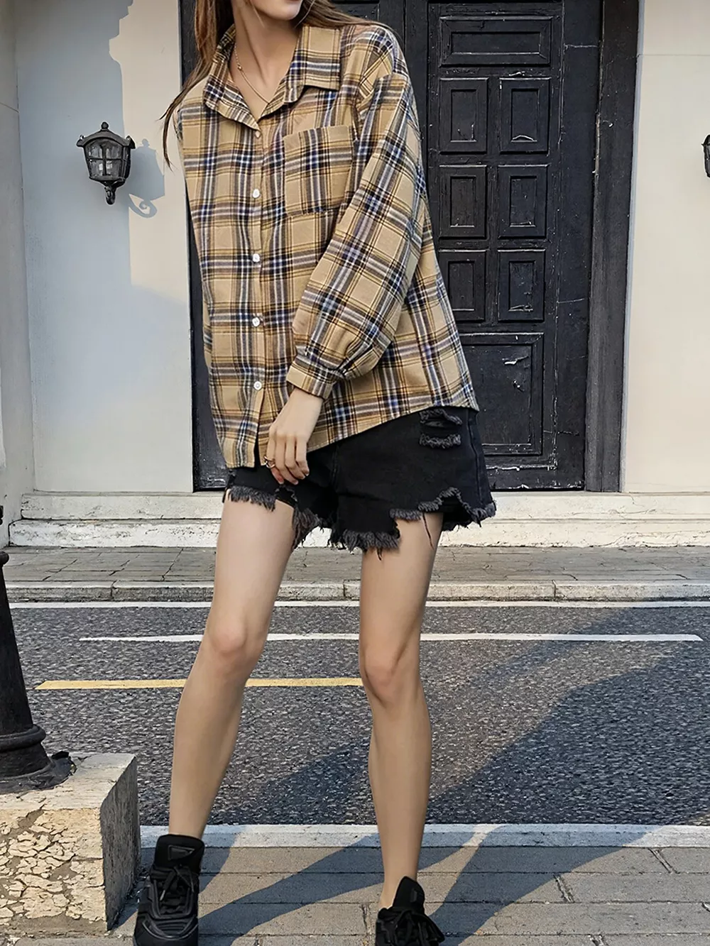 Plaid Button Up Long Sleeve Shirt, image 4