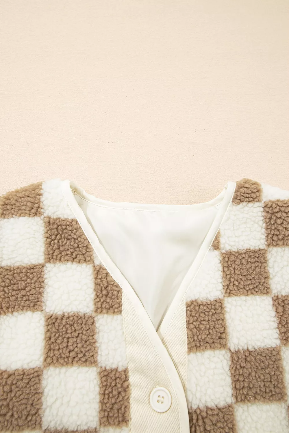 Checkered Sherpa Oversized Button Up Jacket, image 10