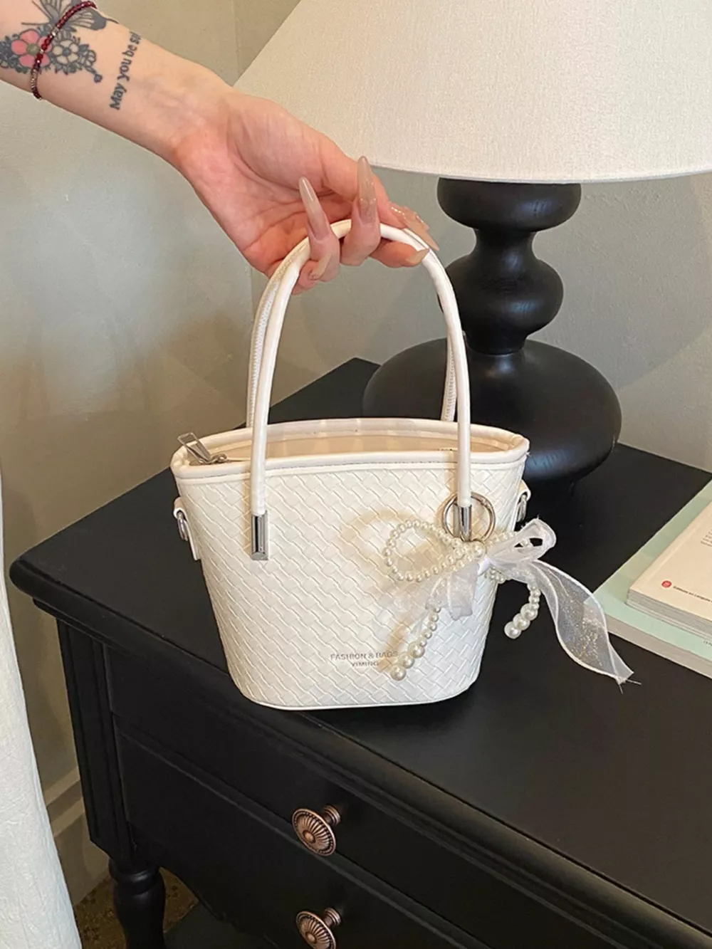 Textured Bucket Crossbody Bag, image 4