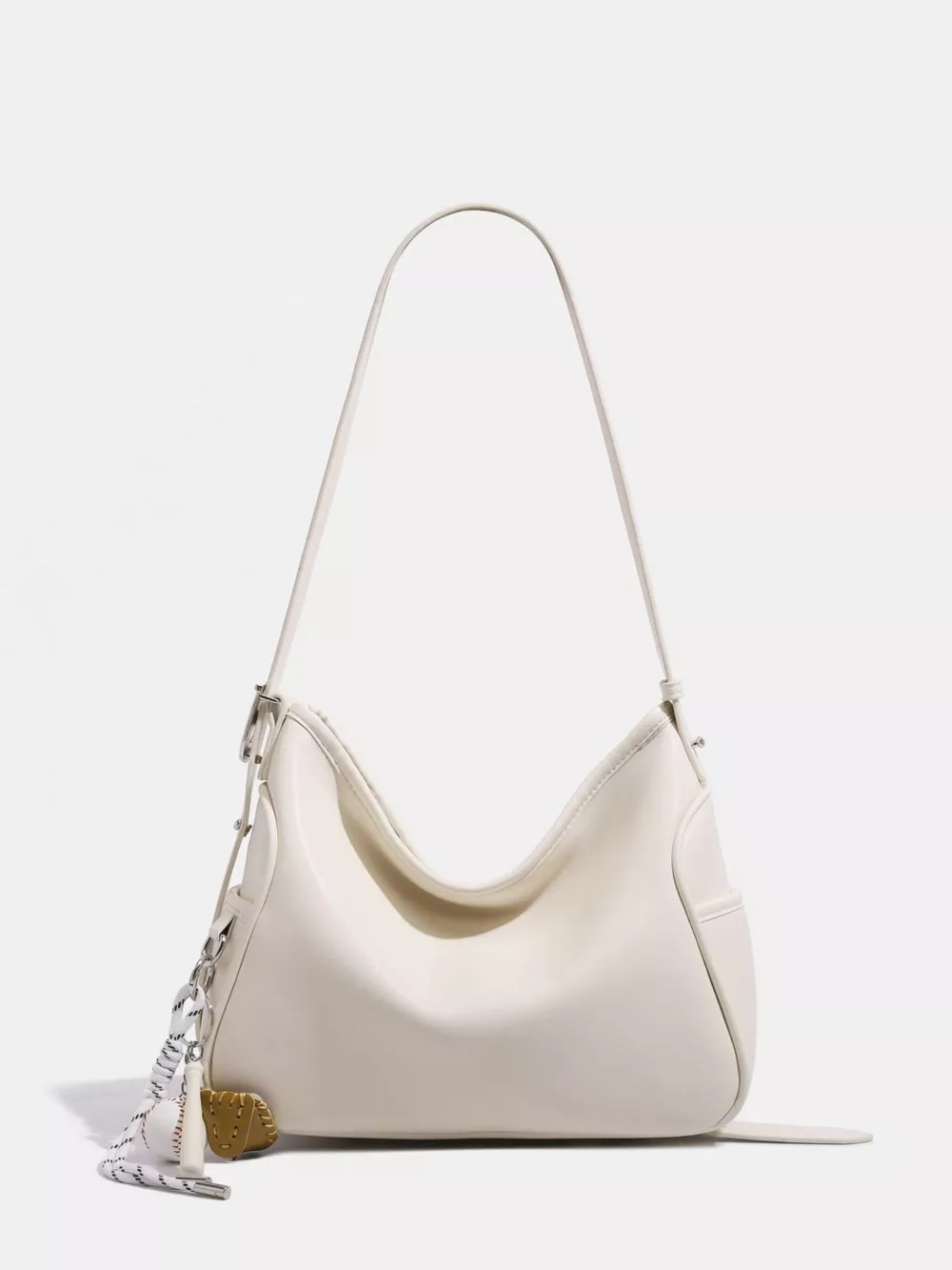 Leather Slouchy Shoulder Bag, image 2