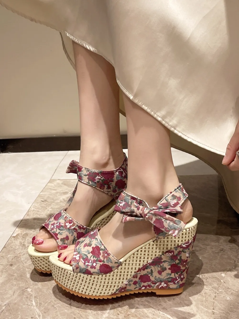 Floral Tied High Heel Sandals, image 3