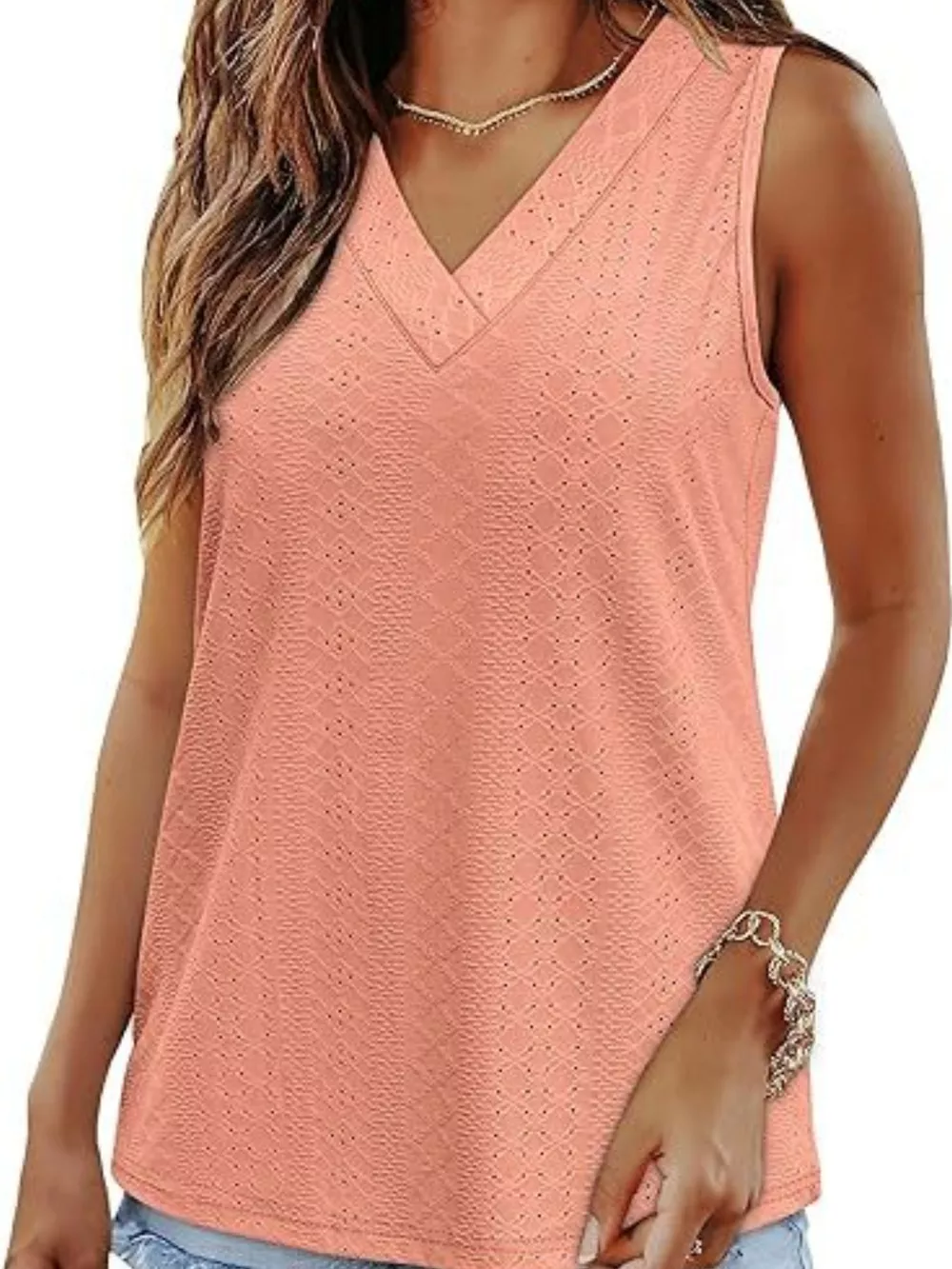 Eyelet V-Neck Tank, image 17