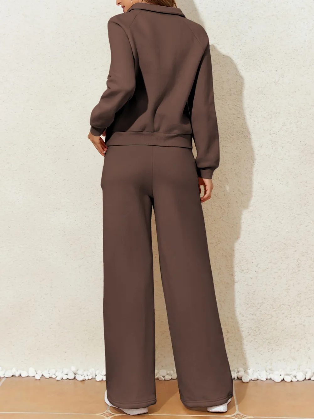Collared Sweatshirt and High Waist Pants Active Set, image 15
