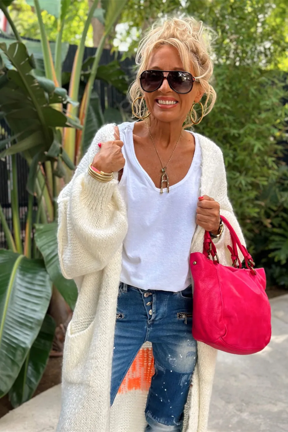 Letter Dropped Shoulder Long Sleeve Cardigan, image 25