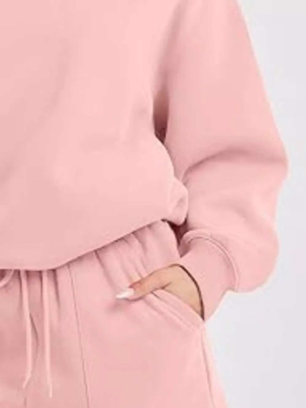 Round Neck Dropped Shoulder Top and Drawstring Shorts Set, image 31