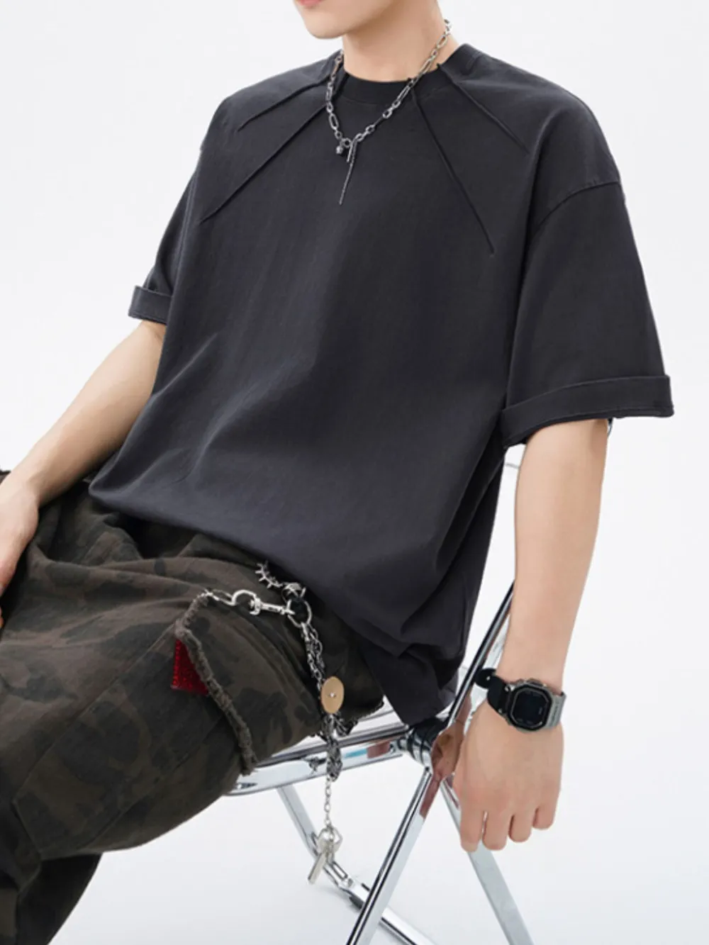 Men's Plus Size Round Neck Short Sleeve T-Shirt, image 3