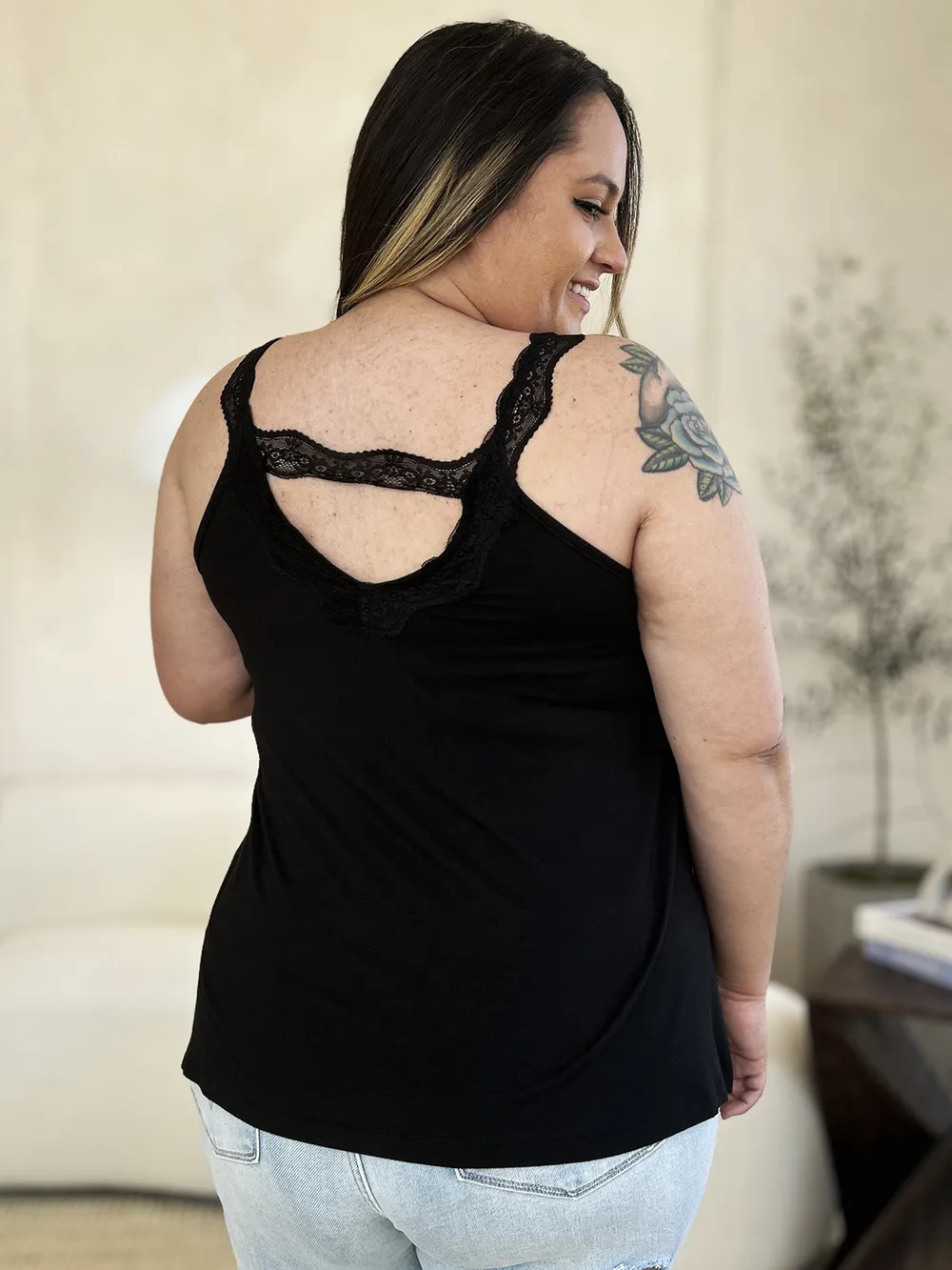Full Size Lace Detail V-Neck Cutout Cami, image 14