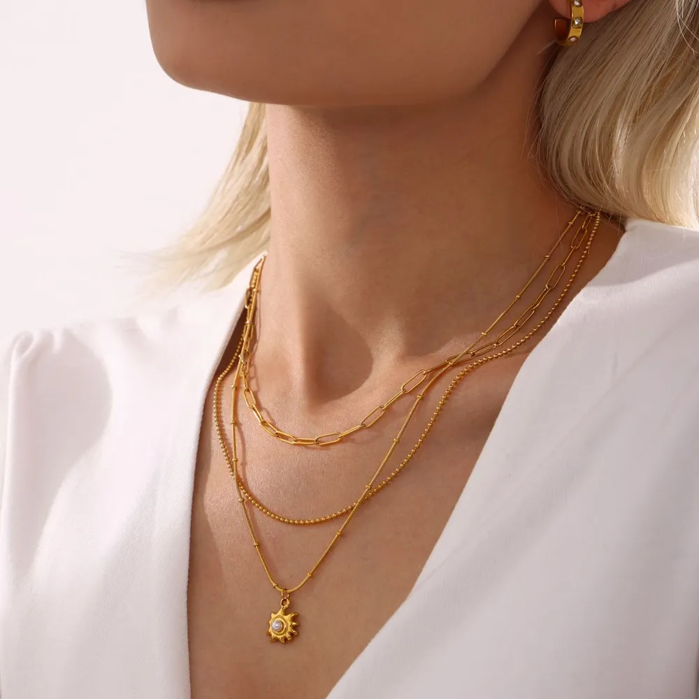 18K Gold-Plated Shell Pearl Necklace, image 2