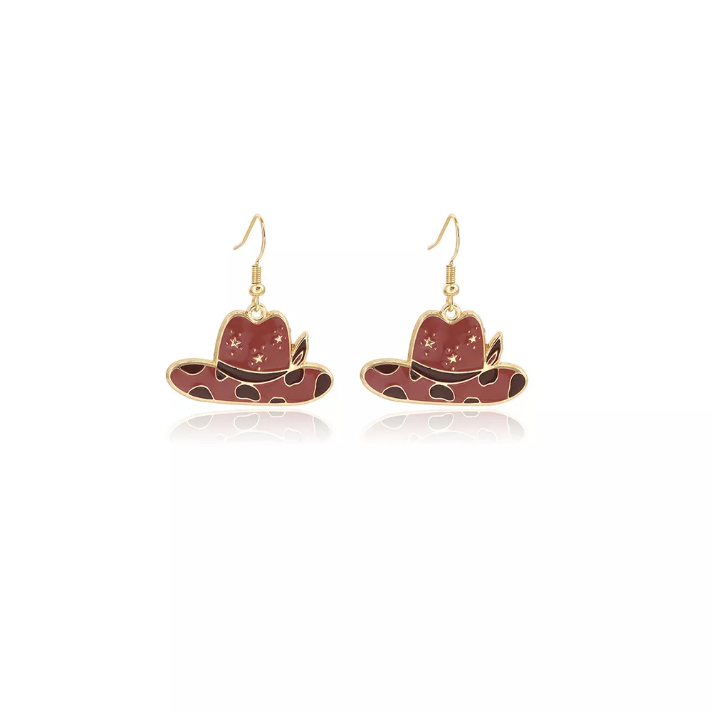 Cowboy Hat & Bottle Dangle Earrings, image 5