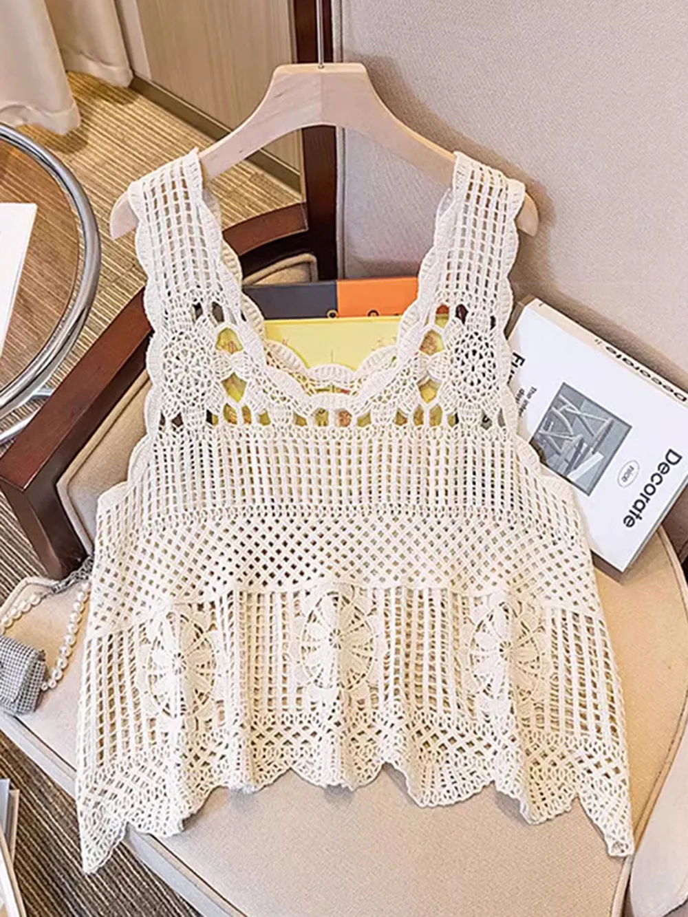 Openwork Scoop Neck Tank, image 3