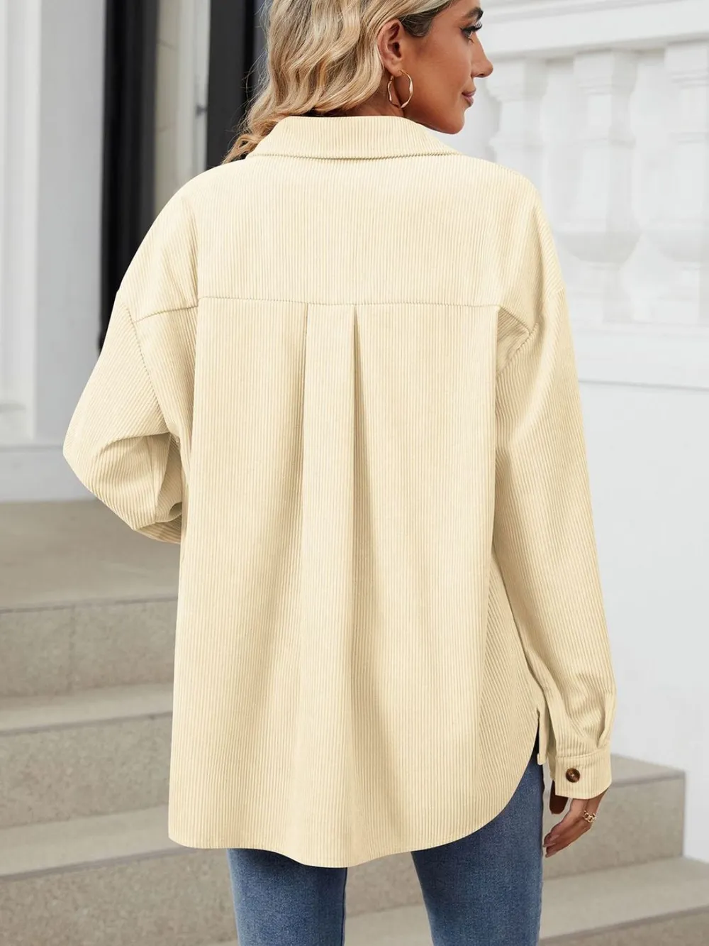 Button Up Dropped Shoulder Long Sleeve Outerwear, image 19