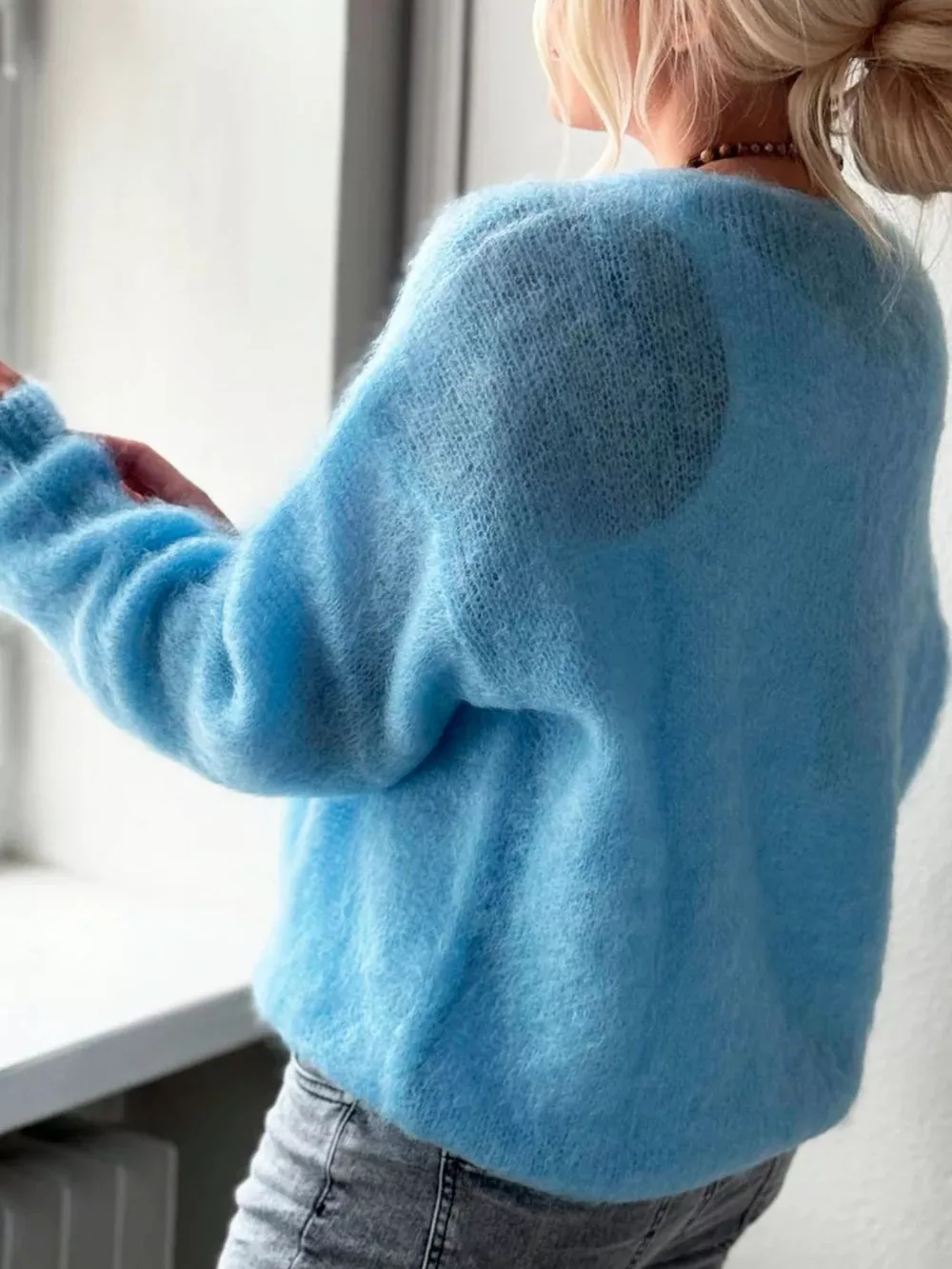 V-Neck Dropped Shoulder Sweater, image 9