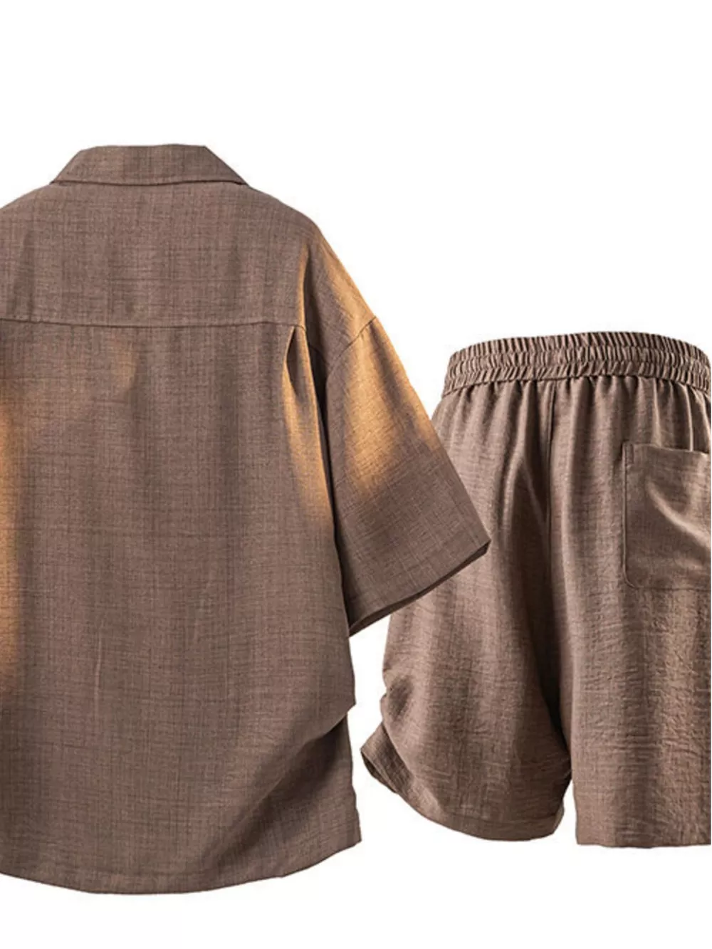 Men's Full Size Button Up Short Sleeve Shirt and Shorts Plus Size, image 6