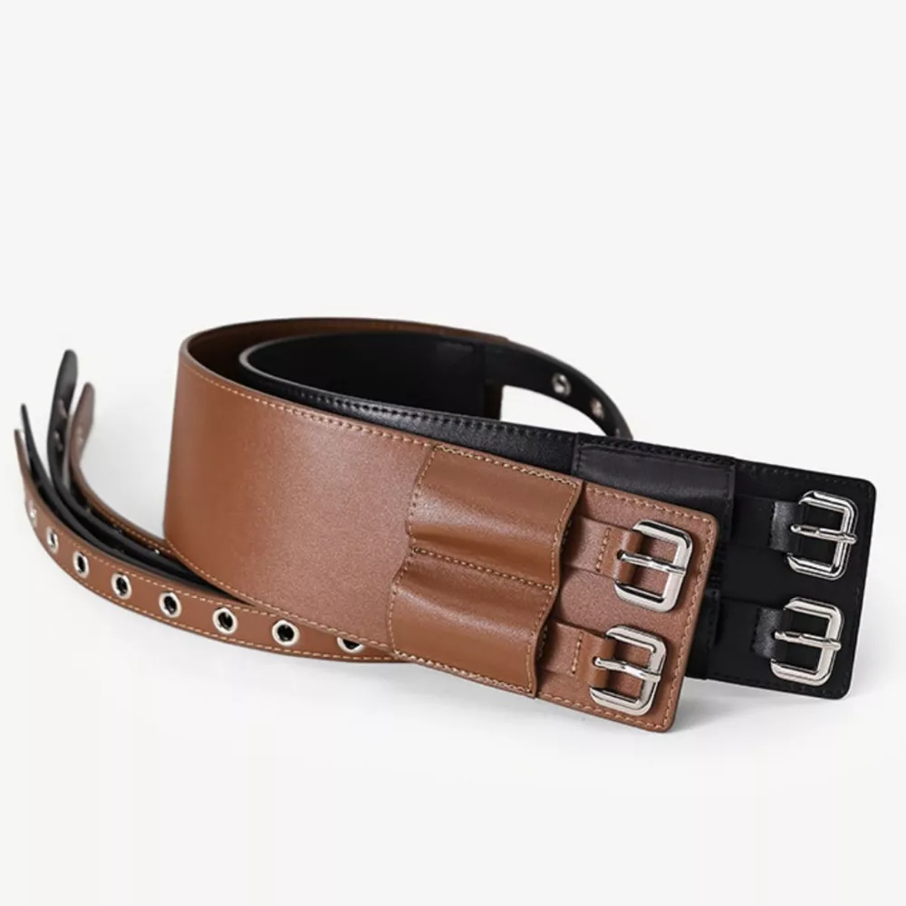 Double Row Grommet Wide Waist Belt, image 7