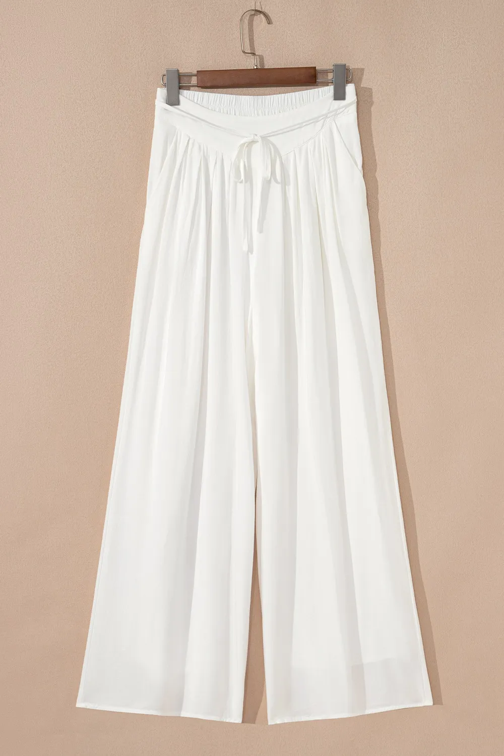 Flowy Wide Leg Pants with Drawstring Waist, image 7