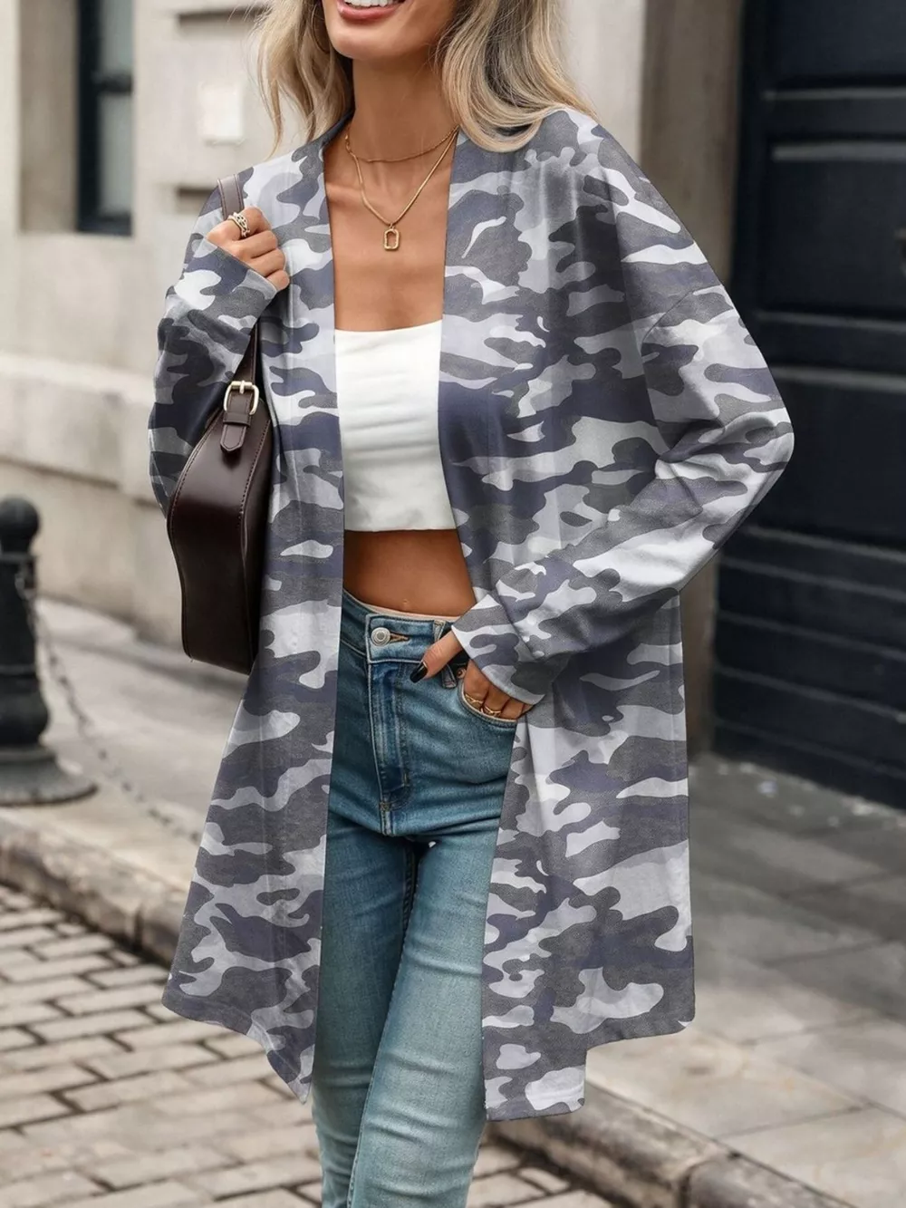 Printed Open Front Cardigan, image 21