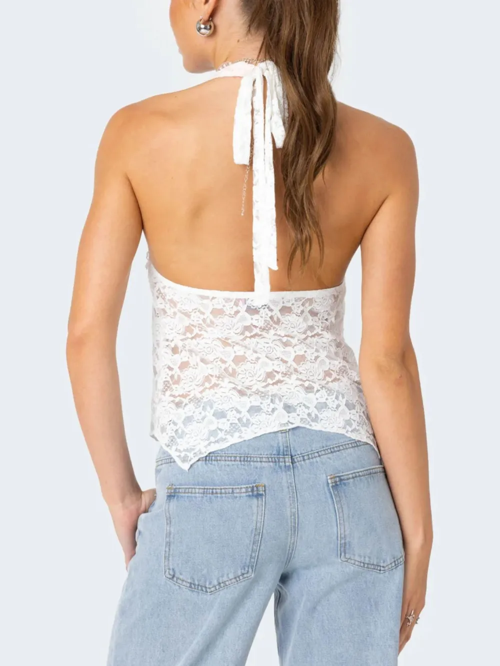 Lace Halter Neck Cami, image 9